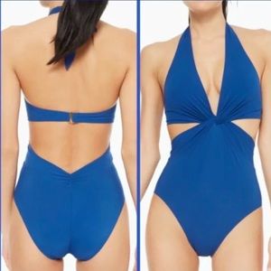 EUC Kate Spade blue halter swimsuit